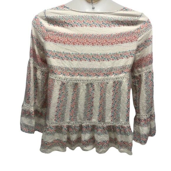 • Entro Floral Boho Crochet Bell Sleeve Blouse N48 - Picture 2 of 11